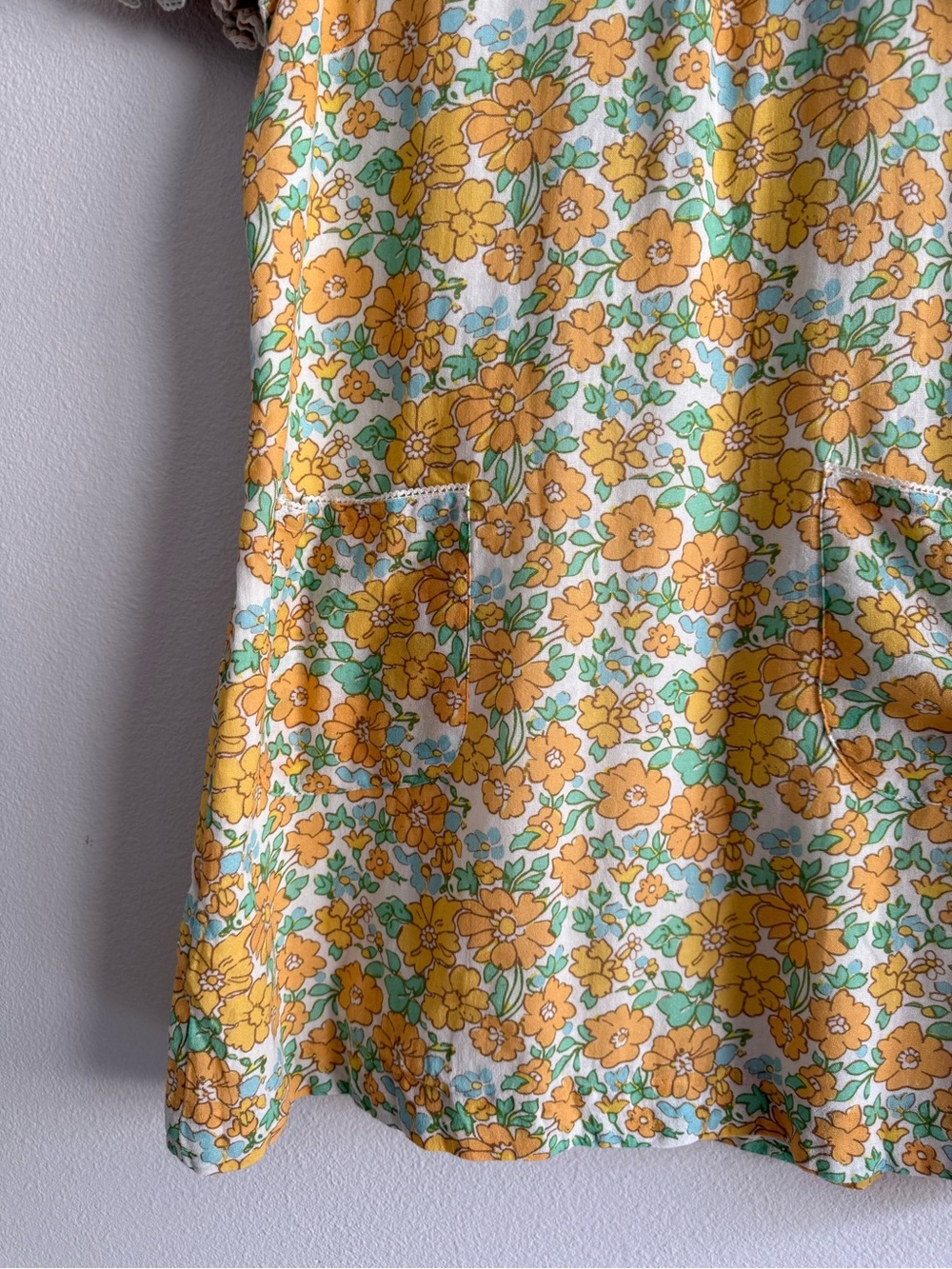 Free People Under The Sun Mini Dress in  Marigold Combo floral sz XL - Picture 4 of 10